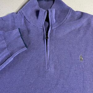 Polo Ralph Lauren Purple Pima Cotton 1/4 Zip T Sz. XL